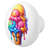 Bouton De Porte En Céramique Crème glacée attrayante (Droite)