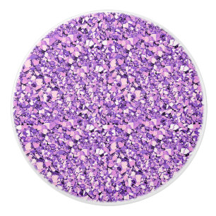 Bouton De Porte En Céramique Cristal de Druzy - orchidée légère