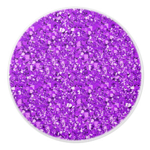 Bouton De Porte En Céramique cristal druzy - améthyste pourpre