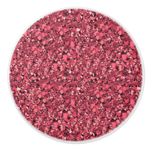 Bouton De Porte En Céramique cristal druzy - grenat rouge
