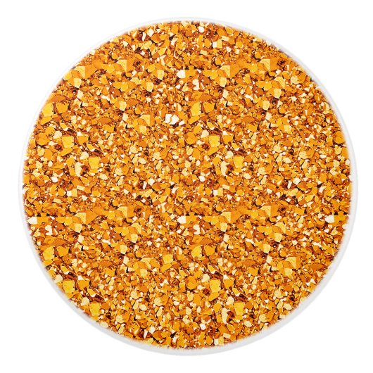 Bouton De Porte En Céramique cristal druzy - orange mandarine (Devant)