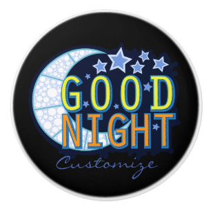 Bouton De Porte En Céramique Croissant de lune Thunder_Cove de bonne nuit