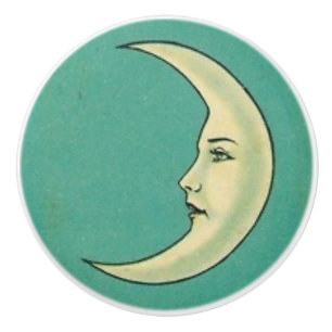 Bouton De Porte En Céramique Croissant de lune vintage