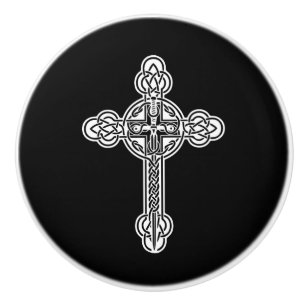 Bouton De Porte En Céramique Croix celtique