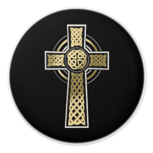 Bouton De Porte En Céramique Croix celtique