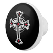 Bouton De Porte En Céramique Croix chrétienne (Droite)