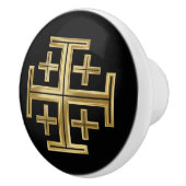 Bouton De Porte En Céramique Croix chrétienne (Droite)