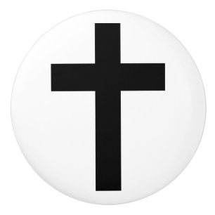 Bouton De Porte En Céramique Croix chrétienne
