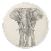 Bouton De Porte En Céramique Croquis éléphant (Devant)
