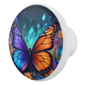 Bouton De Porte En Céramique Crystal Amethyst Garden Papillon (Droite)