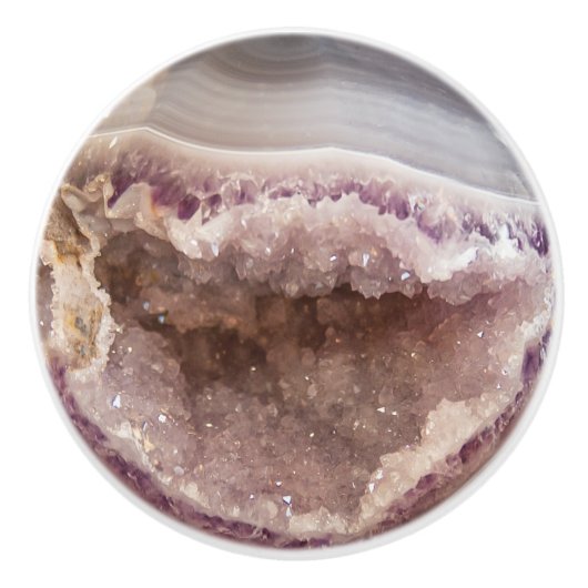 Bouton De Porte En Céramique Crystal Geode Sphere Améthyst Healing Crystals (Devant)