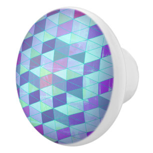 Bouton De Porte En Céramique Cubes en triangles Motif géométrique