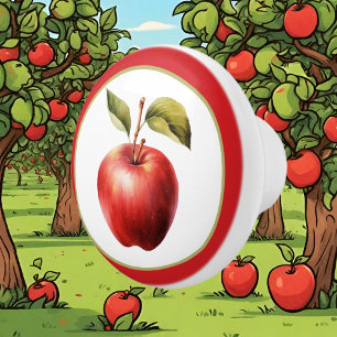 Bouton De Porte En Céramique Cuisine aux fruits de pomme mignonne