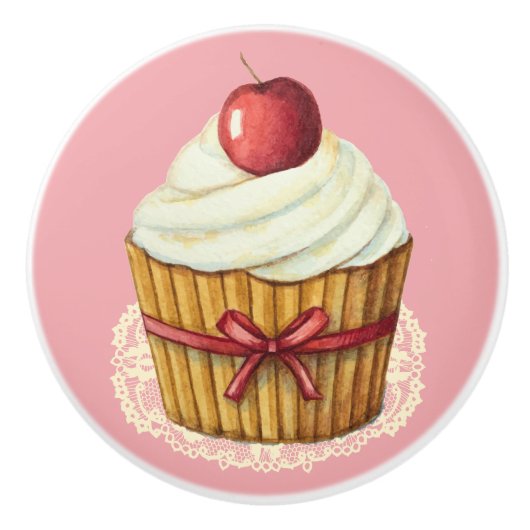 Bouton De Porte En Céramique Cupcake Drawer Knower (Devant)