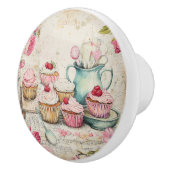 Bouton De Porte En Céramique Cupcakes roses (Droite)