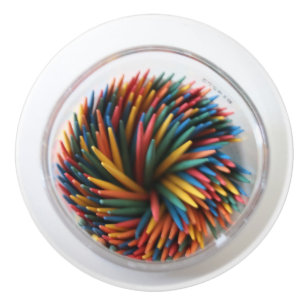 Bouton De Porte En Céramique Cure-dents colorés Bouton en céramique