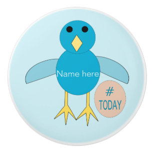Bouton De Porte En Céramique Custom Blue Birthday Boy Chick Ceramic Knoth