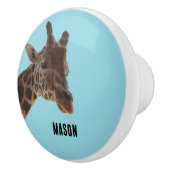 Bouton De Porte En Céramique Custom, Giraffe pull knob (Droite)