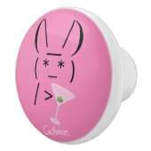 Bouton De Porte En Céramique Cute Ascii lapin tenant martini Thunder_Cove (Droite)