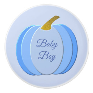 Bouton De Porte En Céramique Cute Blue Baby Boy Citrouille Custom Nursery