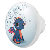 Bouton De Porte En Céramique Cute Blue Chibi Dragon Ceramic Knob (Droite)