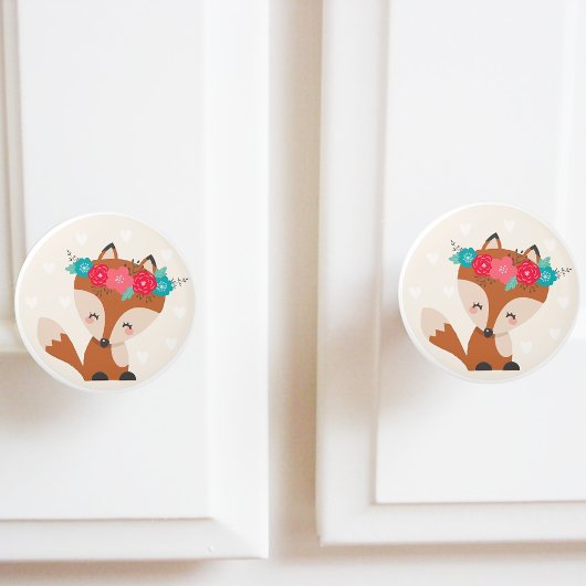 Bouton De Porte En Céramique Cute Boho Chic Fox