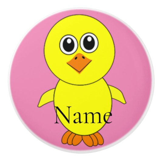 Bouton De Porte En Céramique Cute Chick Thunder_Cove (Devant)