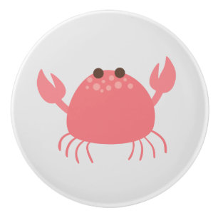 Bouton De Porte En Céramique Cute Crabe en céramique Tige