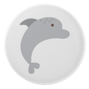 Bouton De Porte En Céramique Cute dauphin en céramique