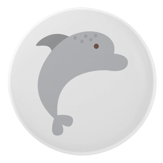 Bouton De Porte En Céramique Cute dauphin en céramique (Devant)
