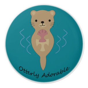 Bouton De Porte En Céramique Cute et drôle Otter Otterly adorable