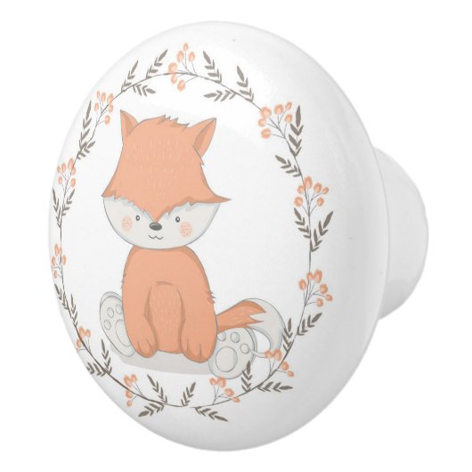Bouton De Porte En Céramique Cute Fox (Droite)