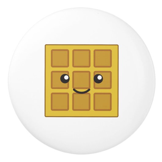 Bouton De Porte En Céramique Cute gaufre (Devant)