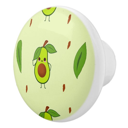 Bouton De Porte En Céramique Cute kawaii avocado (Droite)