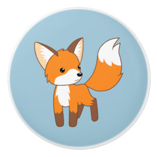 Bouton De Porte En Céramique Cute Little Fox
