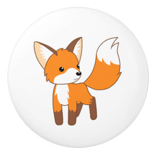 Bouton De Porte En Céramique Cute Little Fox