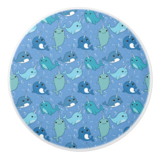 Bouton De Porte En Céramique Cute Narwhal Motif