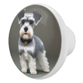 Bouton De Porte En Céramique Cute Schnauzer (Droite)