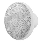 Bouton De Porte En Céramique Cute Silver Cheetah Leopard Motif d'impression (Droite)