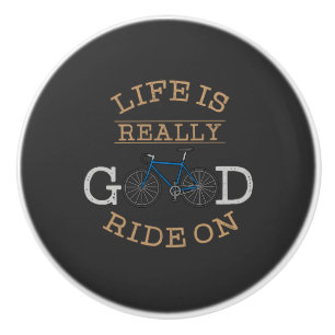 Bouton De Porte En Céramique Cyclisme - La Vie Est Vraiment Une Bonne Promenade