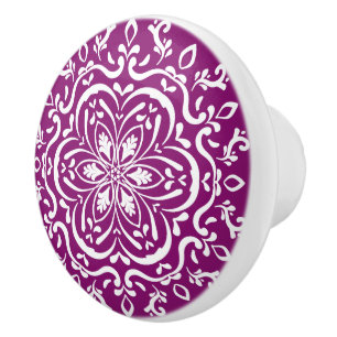 Bouton De Porte En Céramique Dahlia Mandala