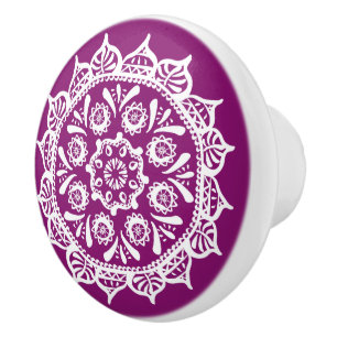 Bouton De Porte En Céramique Dahlia Mandala