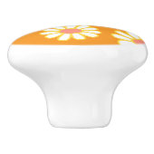 Bouton De Porte En Céramique Daisy Simple Orange (Côté)