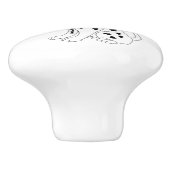 Bouton De Porte En Céramique Dalmatian Dog Design (Côté)