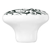 Bouton De Porte En Céramique Damassé (Côté)