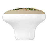 Bouton De Porte En Céramique Dandelion Sur Vieux Papier (Côté)