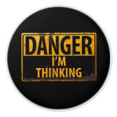 Bouton De Porte En Céramique DANGER JE PENSE DANGER SIGNIFICATIF Rust Métal (Devant)