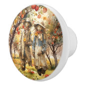 Bouton De Porte En Céramique Dans L'Orchard D'Apple (Droite)