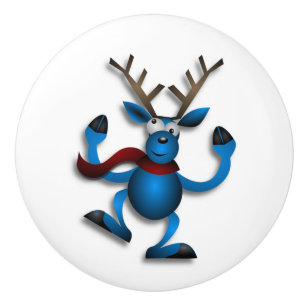 BOUTON DE PORTE EN CÉRAMIQUE DANSER REINDEER
