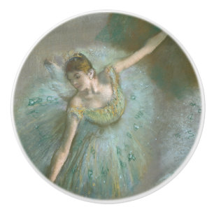 Bouton De Porte En Céramique Danseuse dans Green Edgar Degas